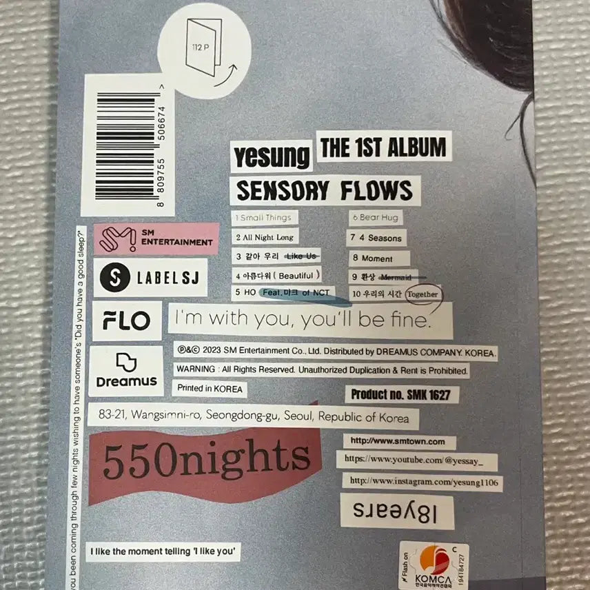 [BUNJANG] Yesung Sensory Flows DAY2 Version Album with Photocards / 예성 정규1집 센서리플로우스 포카O 슈주