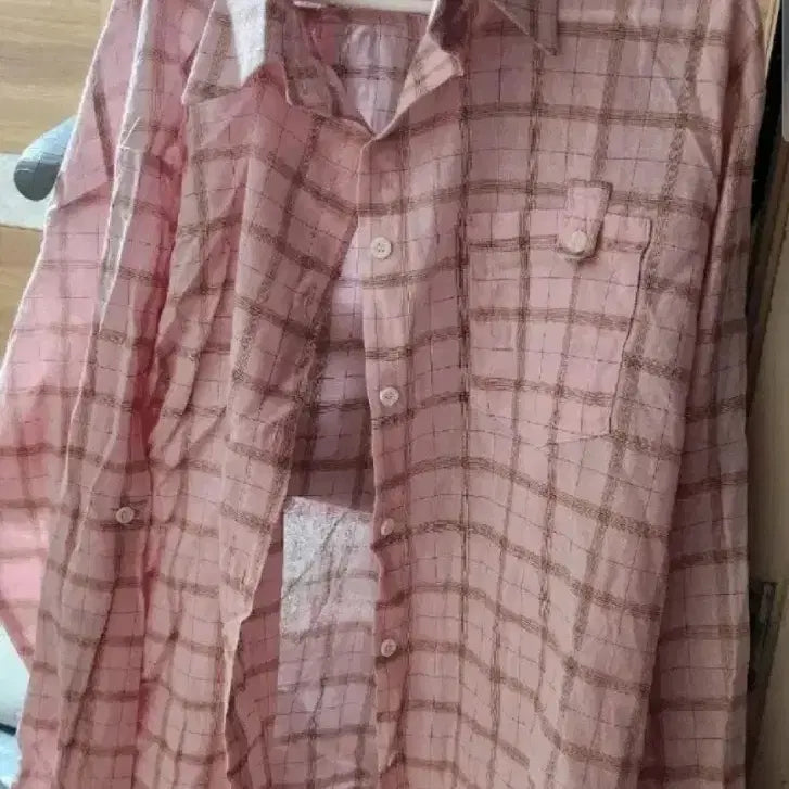[BUNJANG] Zenio Pink Check Shirt / [새거] 제니오 핑크 체크셔츠