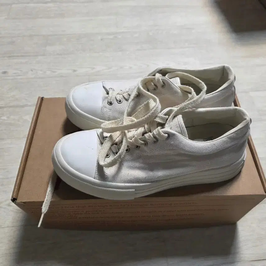 [BUNJANG] Kinch HAN-311 Ivory Canvas Sneakers / 킨치 HAN-311 아이보리 캔버스