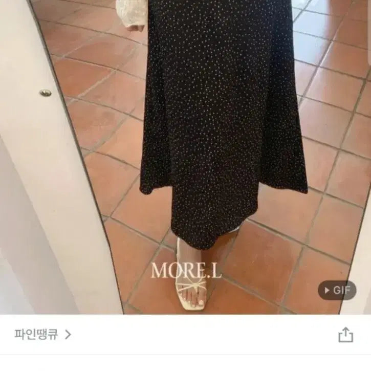 [BUNJANG] Zigzag Dot Long Skirt - Black / [새거] 지그재그 도트 롱 스커트 /블랙