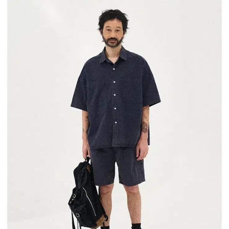 [SOLD OUT] 파르티멘토 워시드 코튼 럭색 블랙