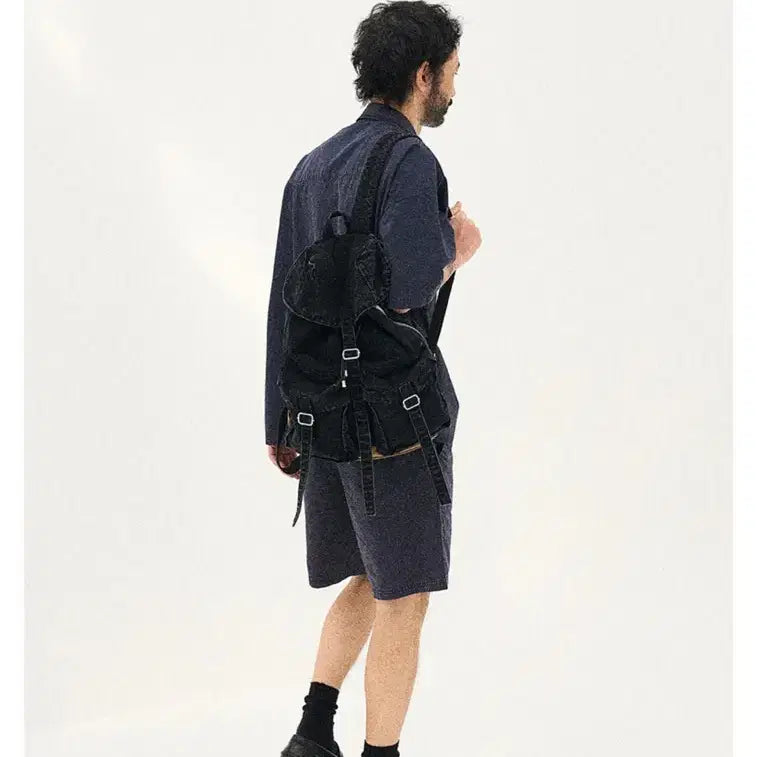 [SOLD OUT] 파르티멘토 워시드 코튼 럭색 블랙