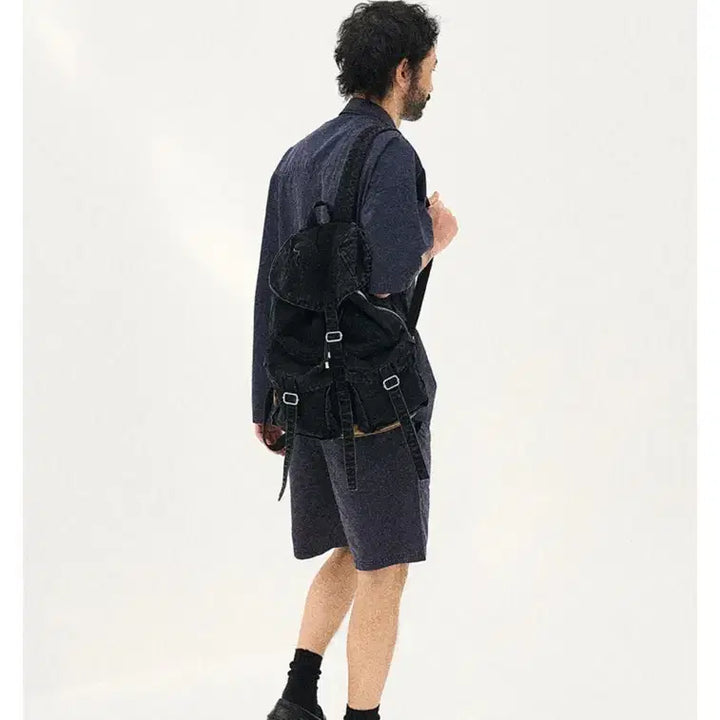 [SOLD OUT] 파르티멘토 워시드 코튼 럭색 블랙