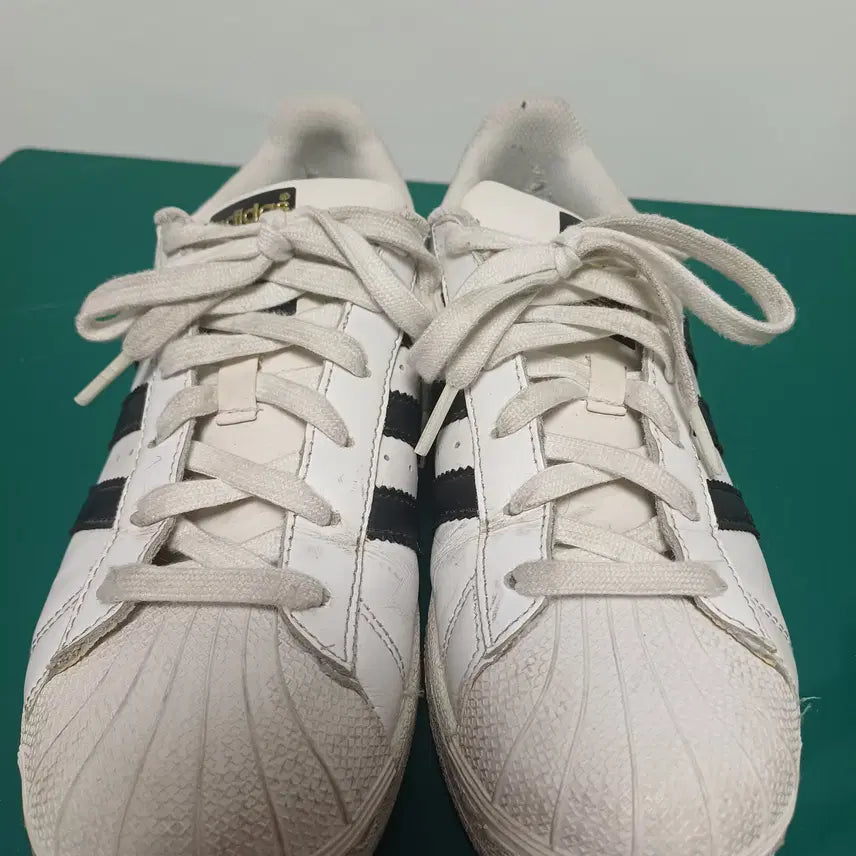[BUNJANG] Adidas Superstar Foundation White Black Gold Sneakers / [250] 아디다스 슈퍼스타 파운데이션 흰검금(C77124)