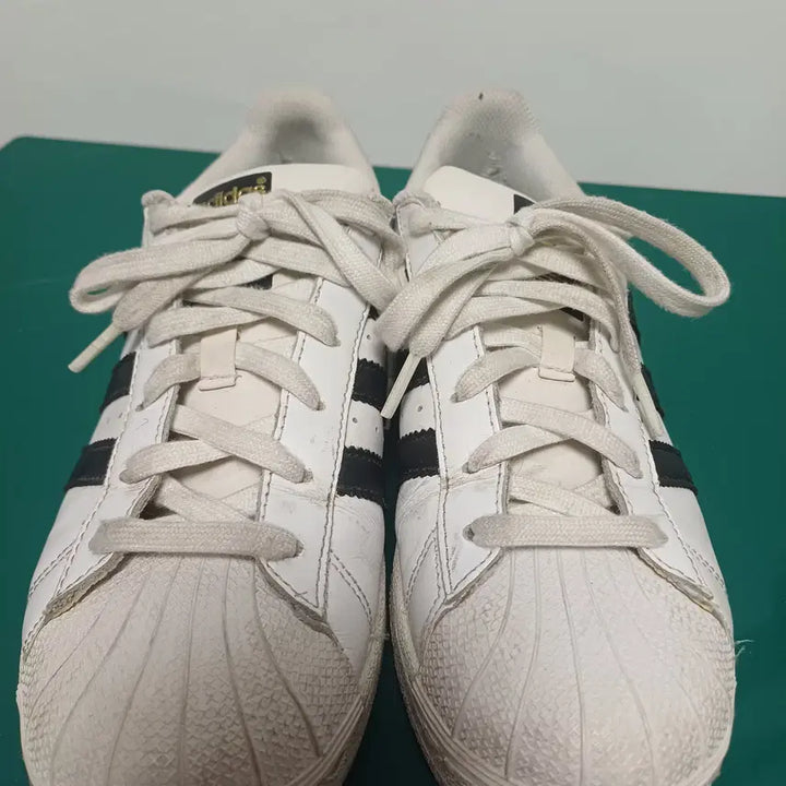 [BUNJANG] Adidas Superstar Foundation White Black Gold Sneakers / [250] 아디다스 슈퍼스타 파운데이션 흰검금(C77124)