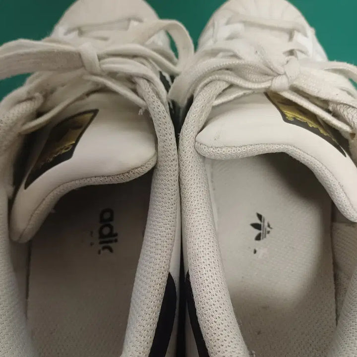 [BUNJANG] Adidas Superstar Foundation White Black Gold Sneakers / [250] 아디다스 슈퍼스타 파운데이션 흰검금(C77124)