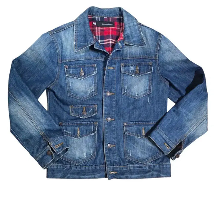 [BUNJANG] Dsquared2 Denim Jacket Multi-Pocket / 디스퀘어드2 데님자켓 워싱 멀티포켓