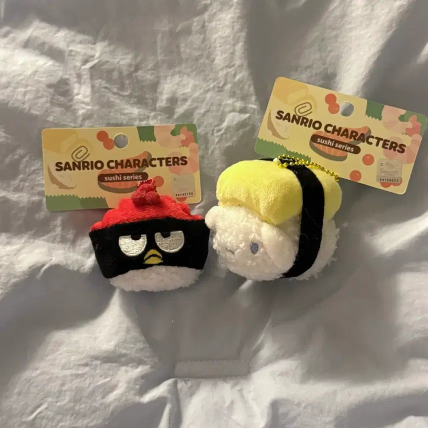 [SOLD OUT] (새상품) 산리오 시나모롤 배츠마루 스시 초밥 키링 인형 세트