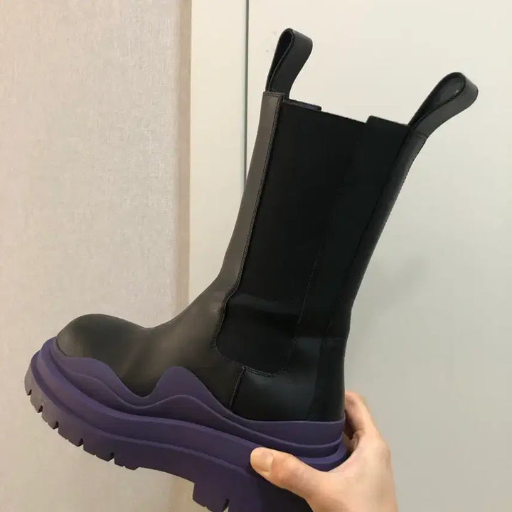 [BUNJANG] Bottega Veneta Tire Boots Plum Size 36 / 보테가베네타 타이어부츠 플럼 36