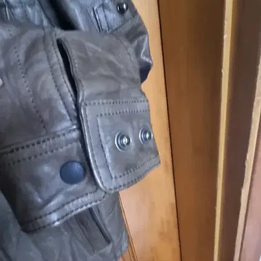 [BUNJANG] Series Quilted Lambskin Jacket / 시리즈 퀼팅패딩 양가죽 카키색 100-105