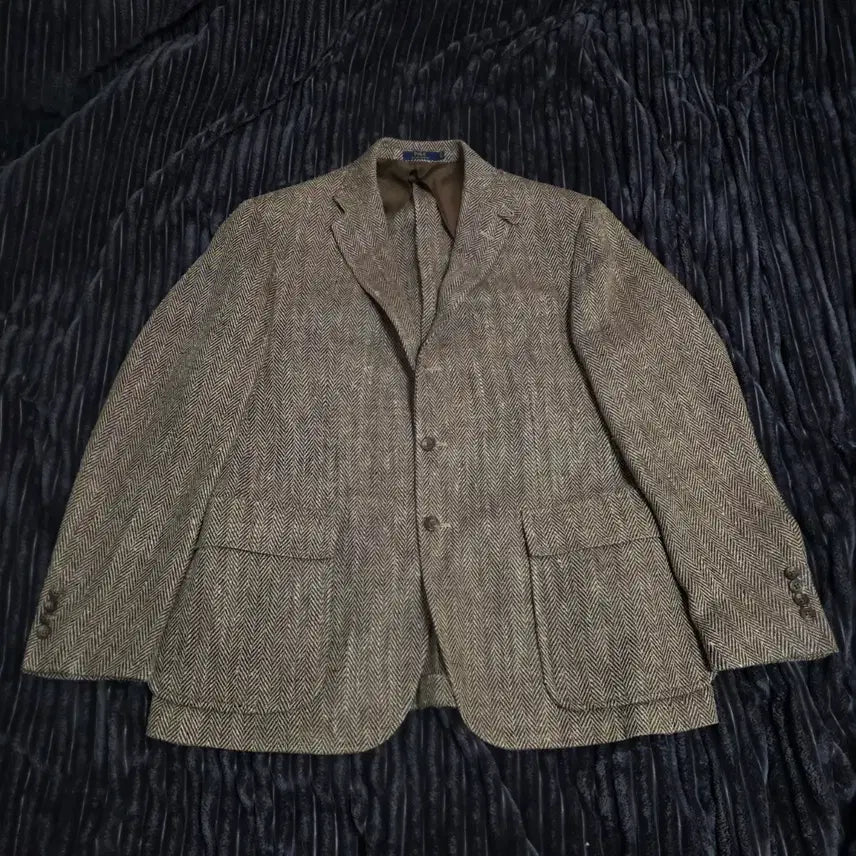 [BUNJANG] Polo Ralph Lauren RL67 Linen Silk Herringbone Two-Piece Jacket Brown 44R / 폴로 린넨실크 RL67 헤링본투피스 브라운 자켓 44R