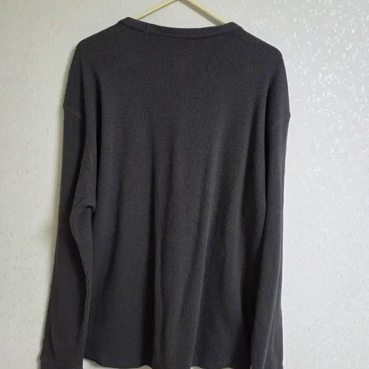 [BUNJANG] Lodge Waffle Long Sleeve Charcoal T-shirt / LODGE 와플 긴팔티셔츠 차콜색