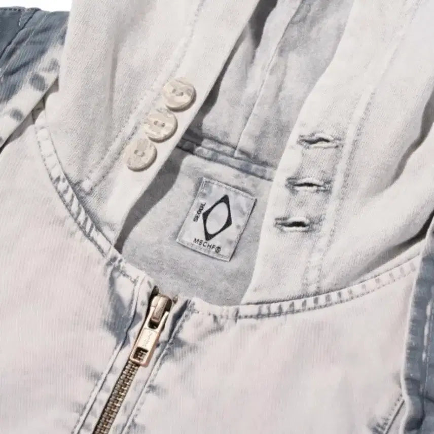 [BUNJANG] MSCHF Bleached Cut-Off Hoodie Jacket (Gray, Size M) / (새학기세일) MSCHF 블리치드 컷오프 후디자켓 그레이 (사이즈m)
