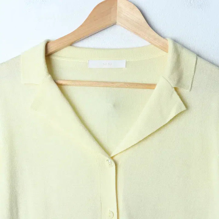 [BUNJANG] W(F) HANSUM Knit Cardigan / W(F) 니트 가디건 한섬 7부 카라 노랑-1762B