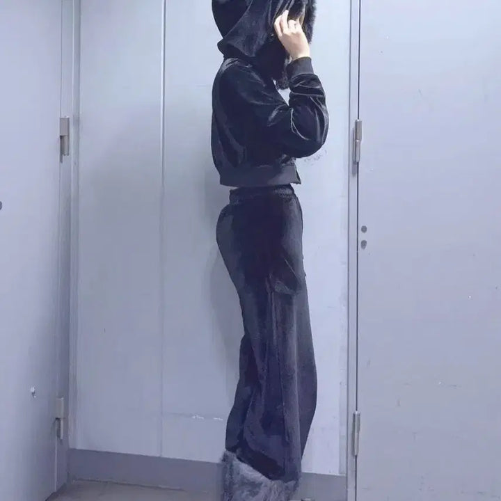 [BUNJANG] WEGO Kitty Velvet Training Set / 키티 벨벳 트레이닝복 세트 (WEGO 일본 정품 새상품)