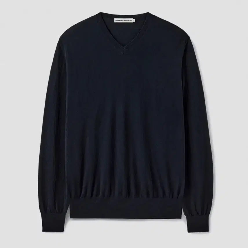 [BUNJANG] Branded Essential Superfine V-Neck (Dark Navy) / 브랜디드 에센셜 슈퍼파인 브이넥 (다크 네이비)
