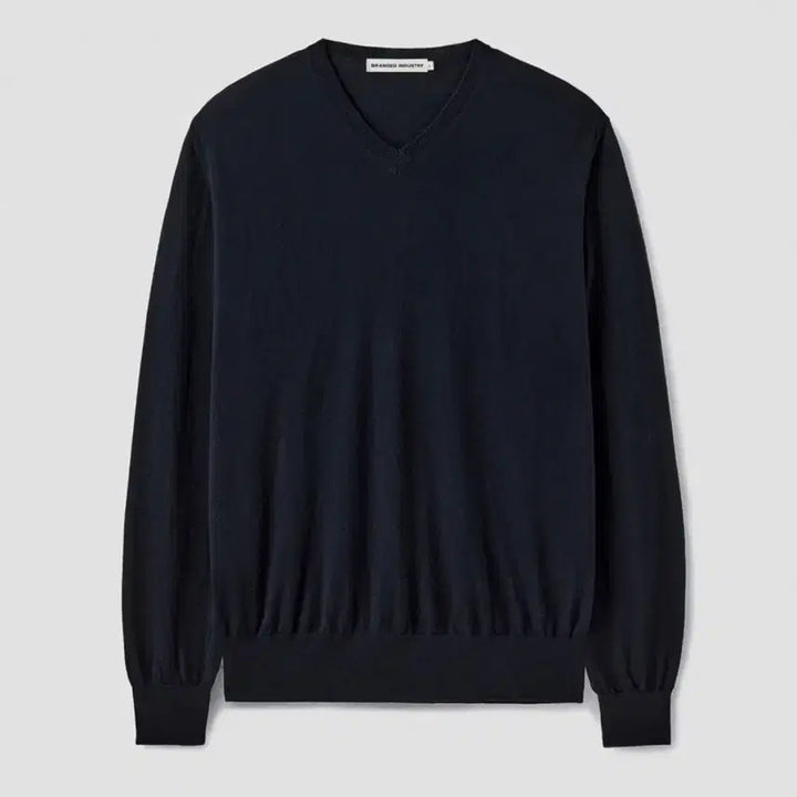 [BUNJANG] Branded Essential Superfine V-Neck (Dark Navy) / 브랜디드 에센셜 슈퍼파인 브이넥 (다크 네이비)