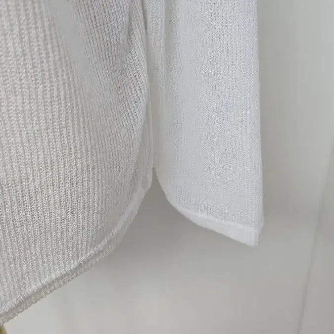 [BUNJANG] Loose Fit White See-Through Cardigan / 루즈핏 시스루 화이트 가디건
