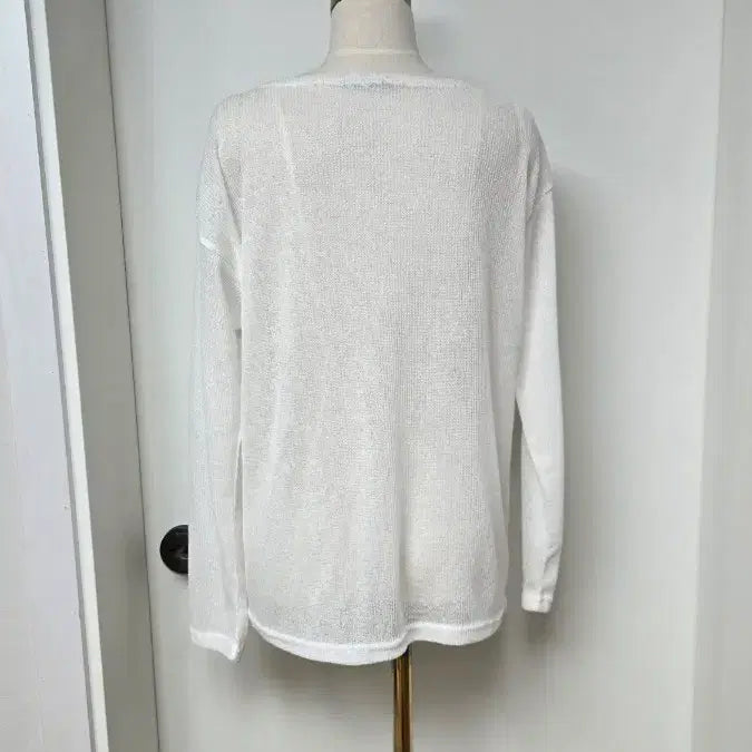 [BUNJANG] Loose Fit White See-Through Cardigan / 루즈핏 시스루 화이트 가디건