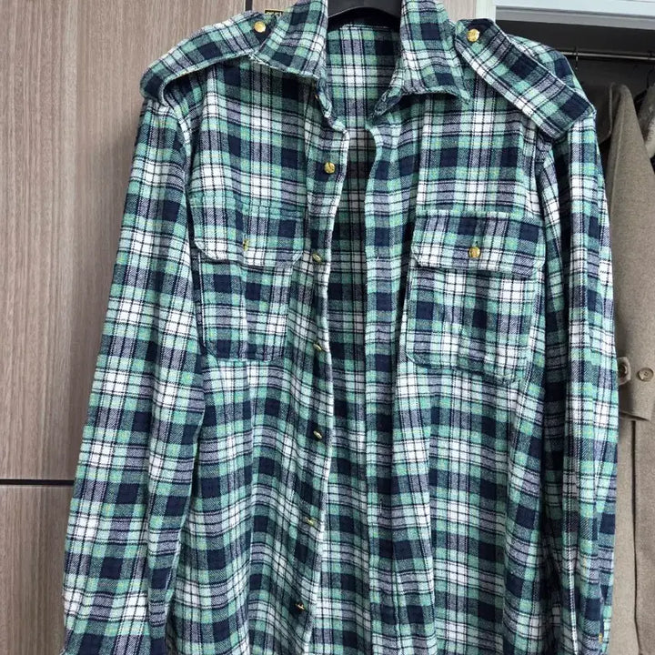 [BUNJANG] Green Check Oversized Shirt / 그린체크오버핏남방(남여공용)