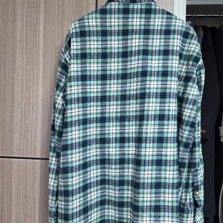 [BUNJANG] Green Check Oversized Shirt / 그린체크오버핏남방(남여공용)