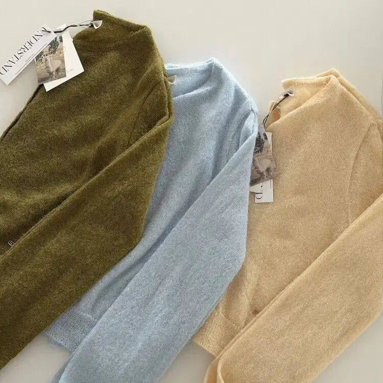 [BUNJANG] Understand Alpaca Cardigan Sky Blue / 언더스탠 알파카 가디건 스카이블루