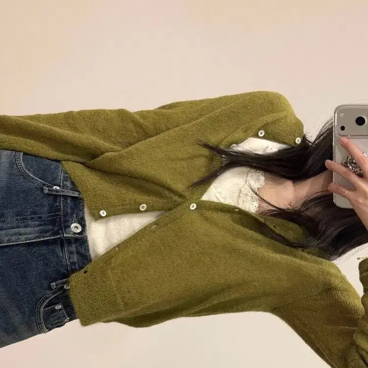 [BUNJANG] Understand Alpaca Cardigan Sky Blue / 언더스탠 알파카 가디건 스카이블루