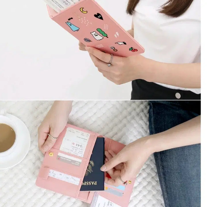 [BUNJANG] Pink Character Passport Case / 분홍색 캐릭터 여권케이스 새상품