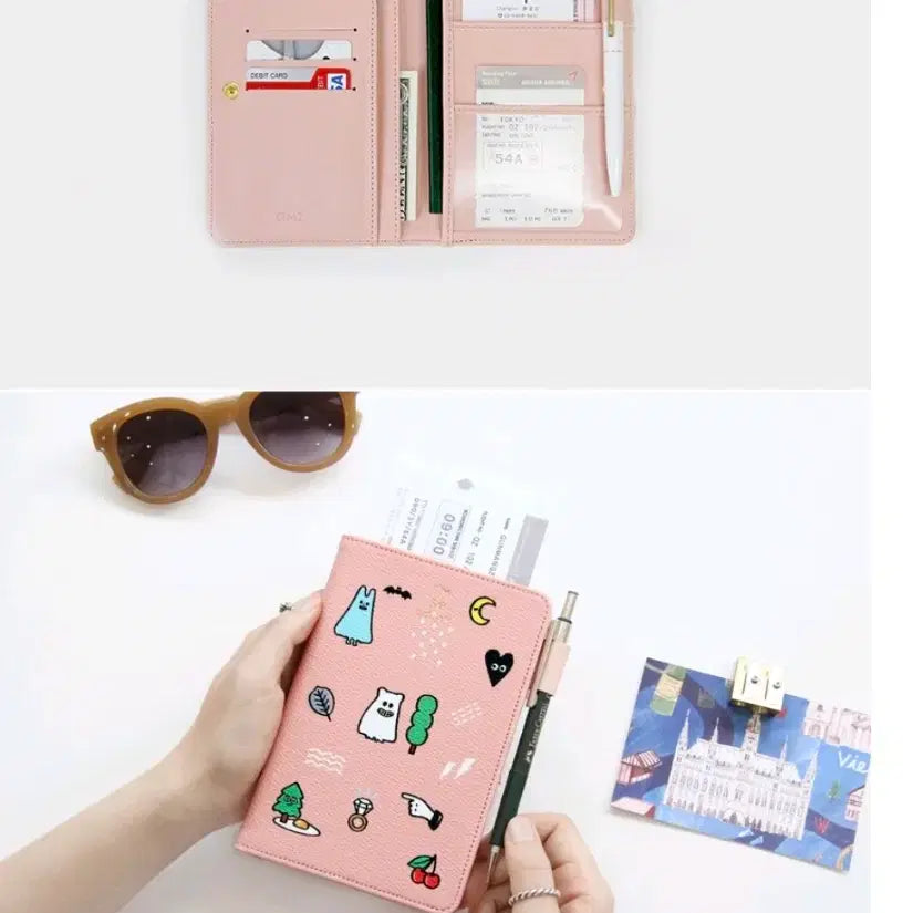 [BUNJANG] Pink Character Passport Case / 분홍색 캐릭터 여권케이스 새상품