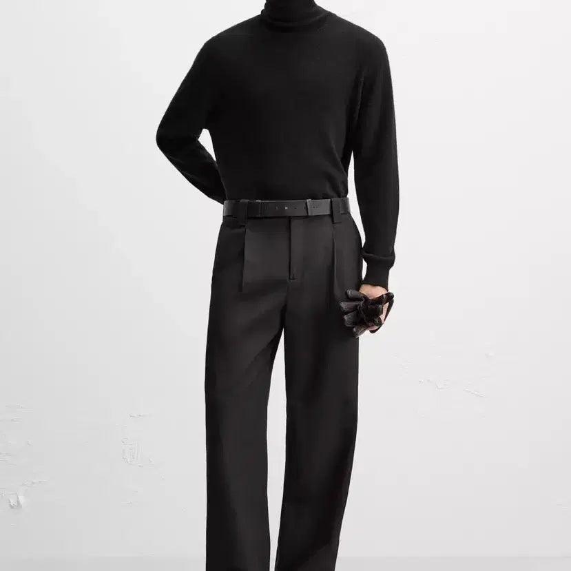 [BUNJANG] ZARA Black Belted Shirred Pants / 자라 블랙 벨트 셔링 팬츠
