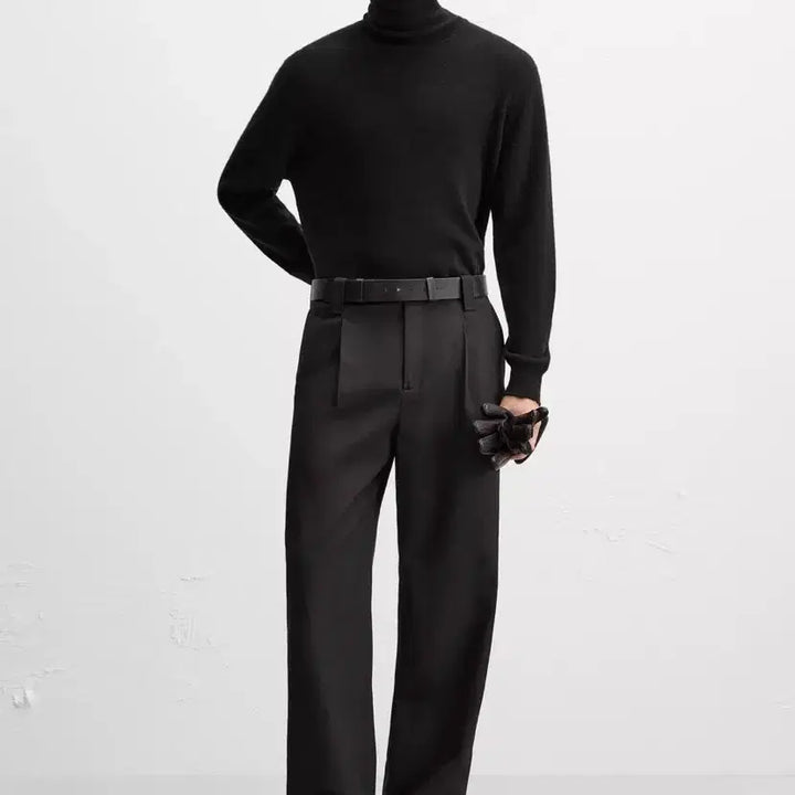 [BUNJANG] ZARA Black Belted Shirred Pants / 자라 블랙 벨트 셔링 팬츠