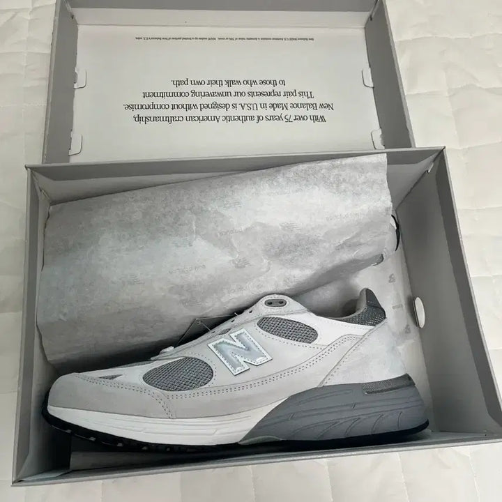 [BUNJANG] New Balance 993 White Sneakers / 뉴발란스 993 화이트&amp;그레이 280 [10]
