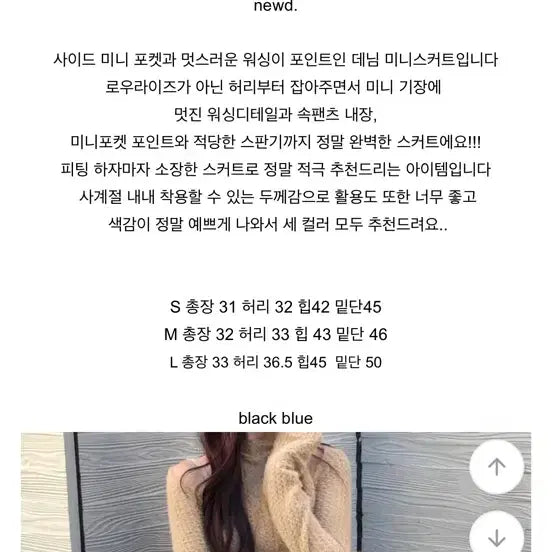 [BUNJANG] Pocket Denim Mini Skirt - Black Denim / 새상품)포켓 데님 미니스커트 흑청