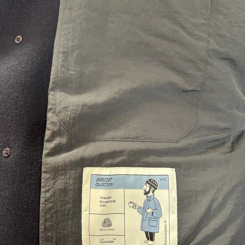 [BUNJANG] Another Office Voyager Balmacaan Coat Dark Navy 2 / 어나더오피스 보이저 발마칸 코트 다크 네이비 2