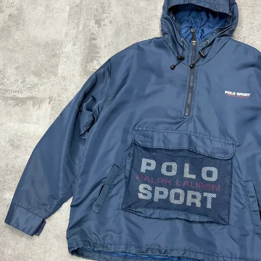 [BUNJANG] 90s Polo Sport Spellout Anorak Windbreaker XL / 90s 폴로스포츠 스펠아웃 아노락 바람막이