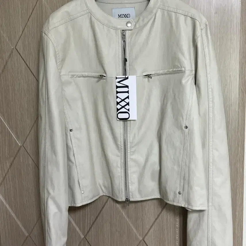 [SOLD OUT] 미쏘 바이커 자켓 라이트그레이 100 (미착용)
