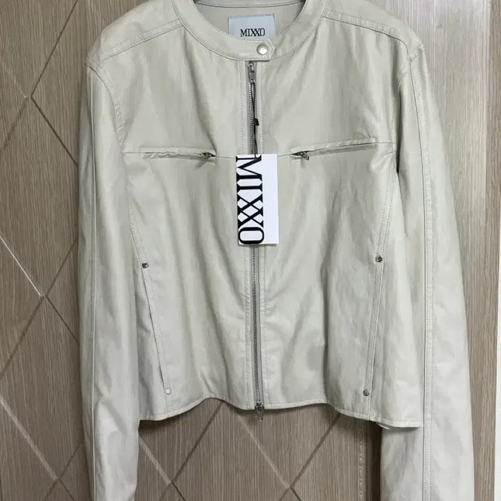 [SOLD OUT] 미쏘 바이커 자켓 라이트그레이 100 (미착용)