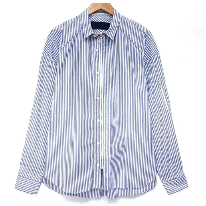 [BUNJANG] Juun.J Zipper Stripe Shirt / 준지 지퍼 스트라이프 셔츠