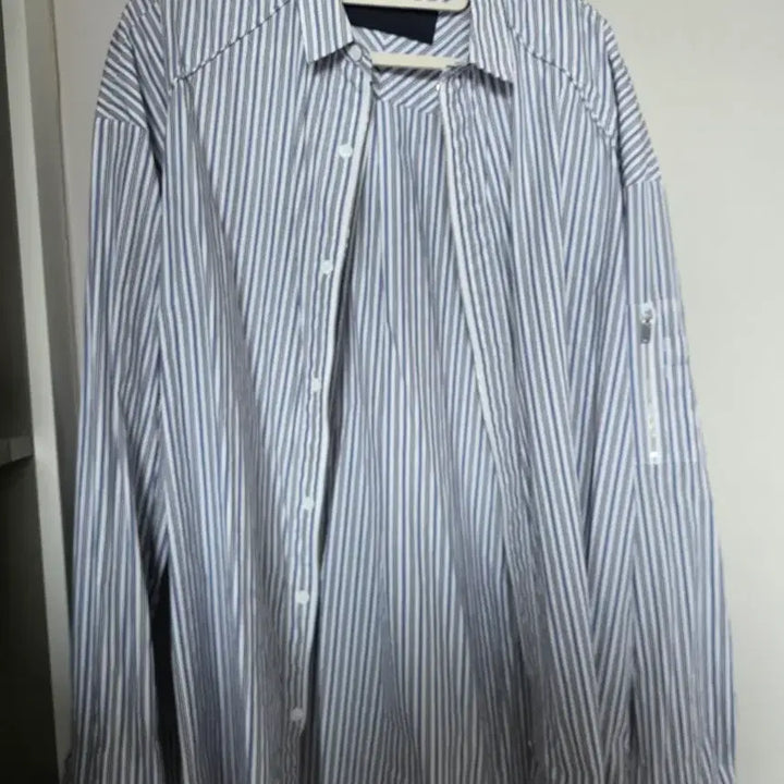 [BUNJANG] Juun.J Zipper Stripe Shirt / 준지 지퍼 스트라이프 셔츠