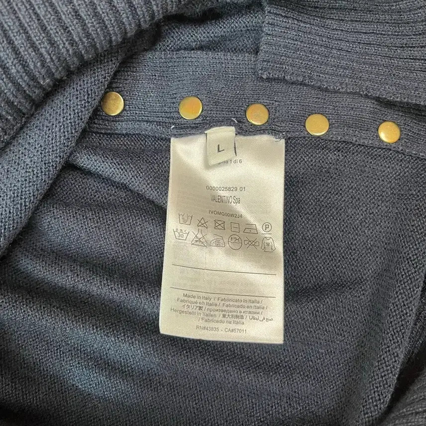 [BUNJANG] Valentino Navy Studded Knit Sweater / 발렌티노 네이비 스터드 장식 니트 L 정품