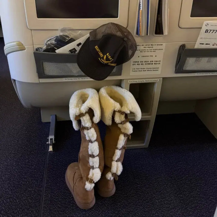 [BUNJANG] Topdressing Buckle Knee High UGG Boots / [거의 새것] 탑드레싱 버클 니하이 어그 부츠