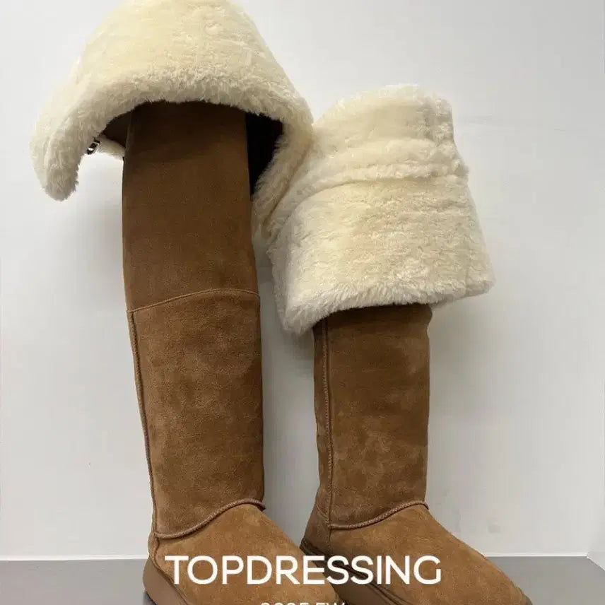 [BUNJANG] Topdressing Buckle Knee High UGG Boots / [거의 새것] 탑드레싱 버클 니하이 어그 부츠
