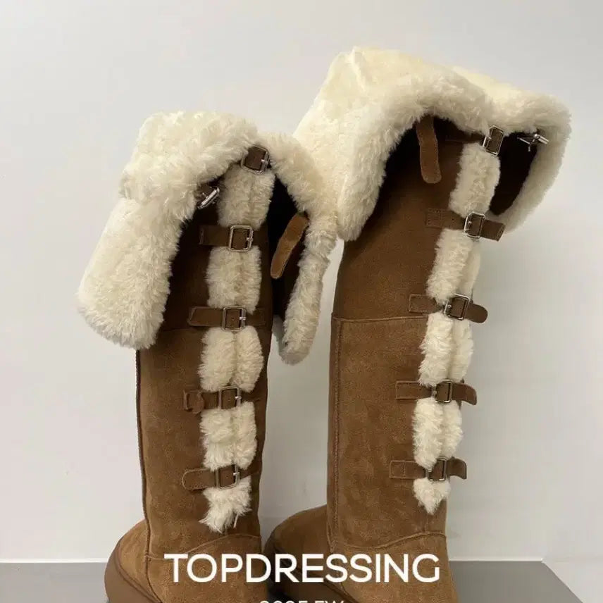 [BUNJANG] Topdressing Buckle Knee High UGG Boots / [거의 새것] 탑드레싱 버클 니하이 어그 부츠
