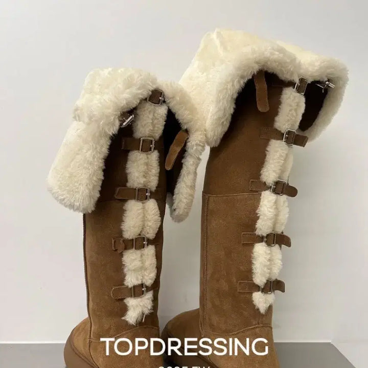 [BUNJANG] Topdressing Buckle Knee High UGG Boots / [거의 새것] 탑드레싱 버클 니하이 어그 부츠