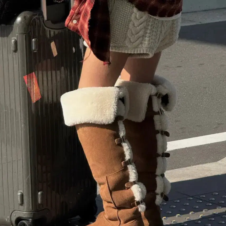 [BUNJANG] Topdressing Buckle Knee High UGG Boots / [거의 새것] 탑드레싱 버클 니하이 어그 부츠