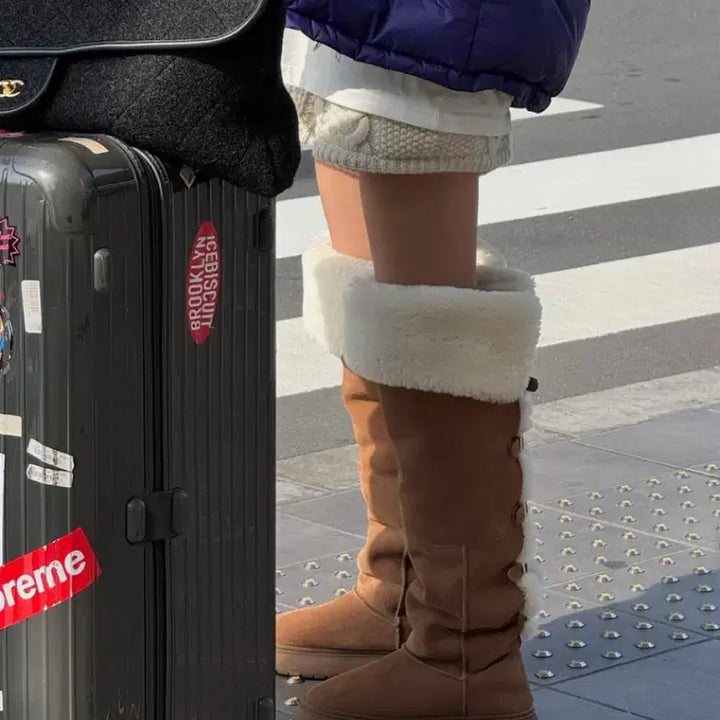 [BUNJANG] Topdressing Buckle Knee High UGG Boots / [거의 새것] 탑드레싱 버클 니하이 어그 부츠