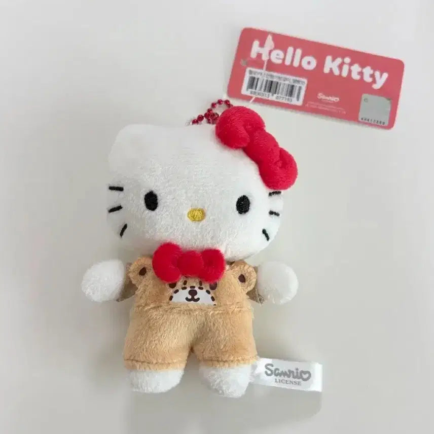 [BUNJANG] Sanrio Hello Kitty Bear Outfit Plush Keychain / 산리오 헬로 키티 인형키링