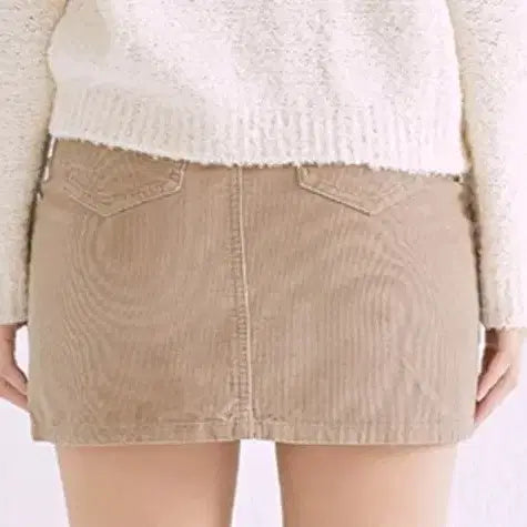 [BUNJANG] MIXXO A-Line Corduroy Mini Skirt / 새상품 미쏘 A라인 코듀로이 미니스커트, 다크 베이지, 30
