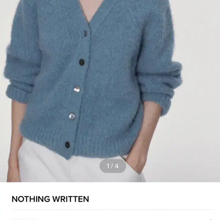 [BUNJANG] Nothing Written Alpaca Cardigan (Baby Blue) / 낫띵리튼 Volume alpaca cardigan (Baby blue)
