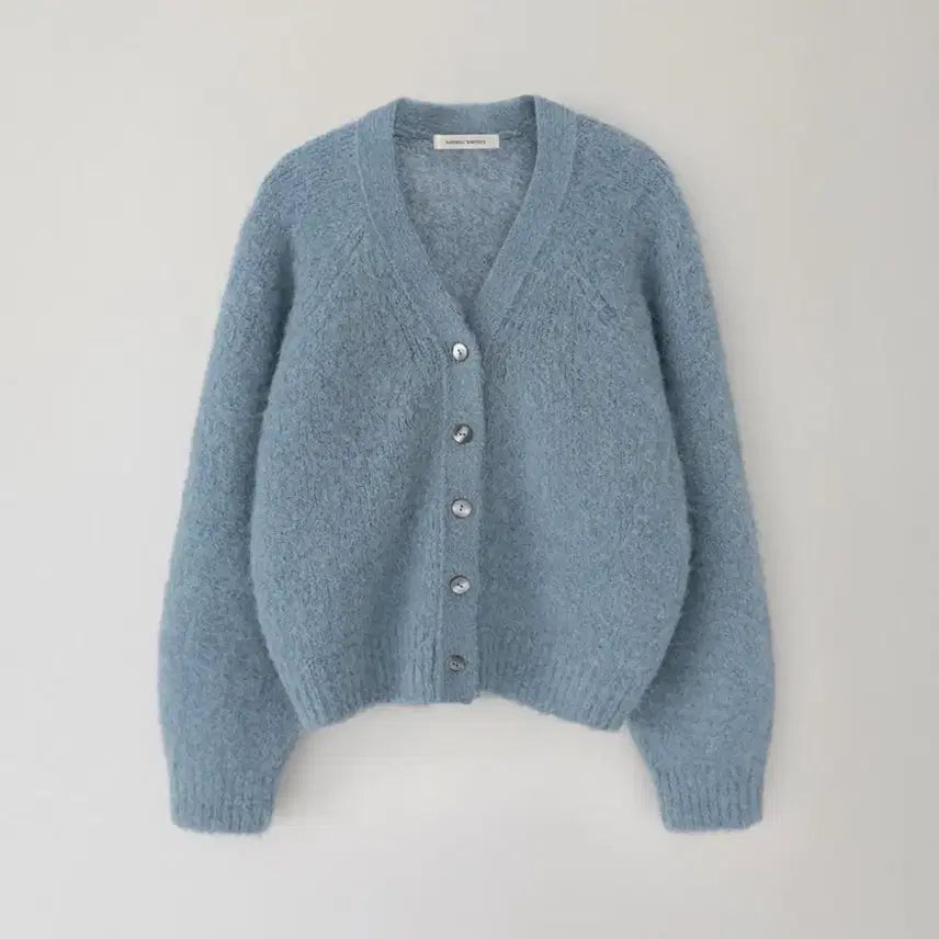 [BUNJANG] Nothing Written Alpaca Cardigan (Baby Blue) / 낫띵리튼 Volume alpaca cardigan (Baby blue)